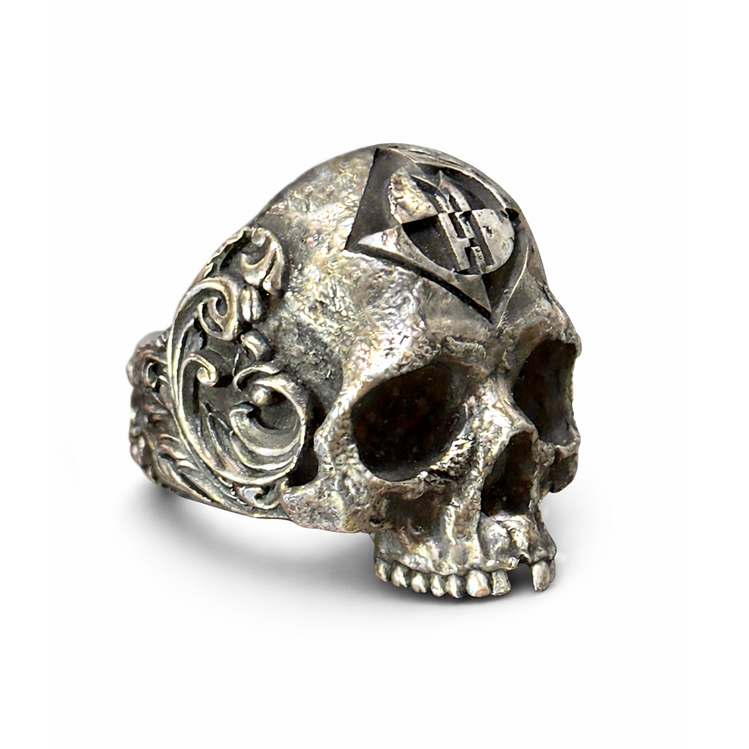 White Copper MH Skull Ring